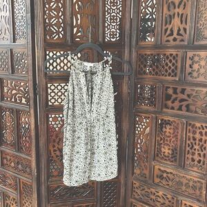 Joie Shara Printed Silk Sleeveless Blouse earth tones (green, brown, white)